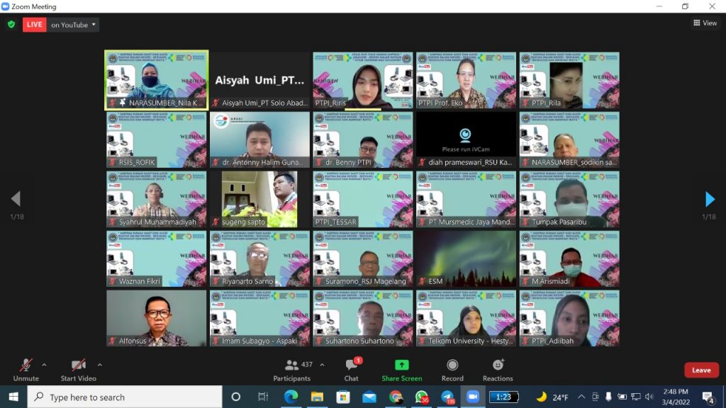 peserta yang hadir dalam webinar PTPI