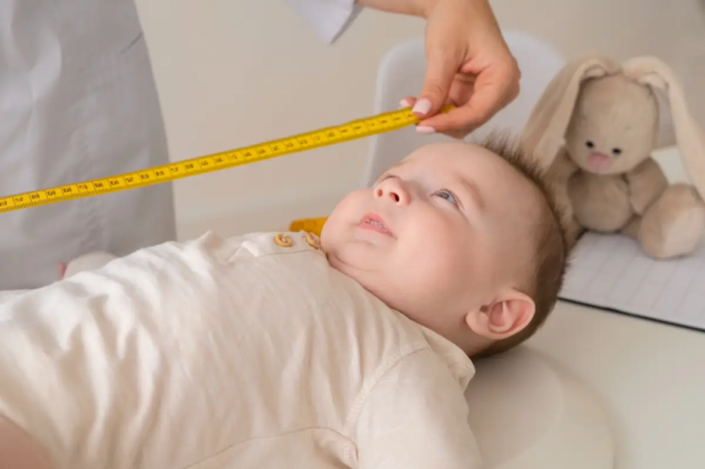 measuring height of child